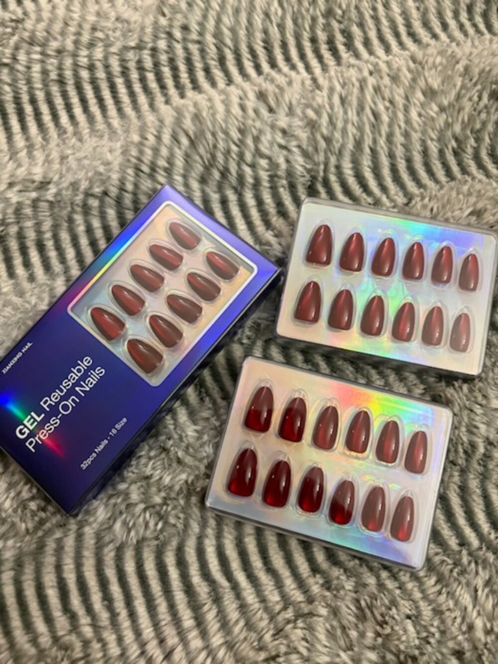 (3) Gel Like Cat Eye Press On Nails